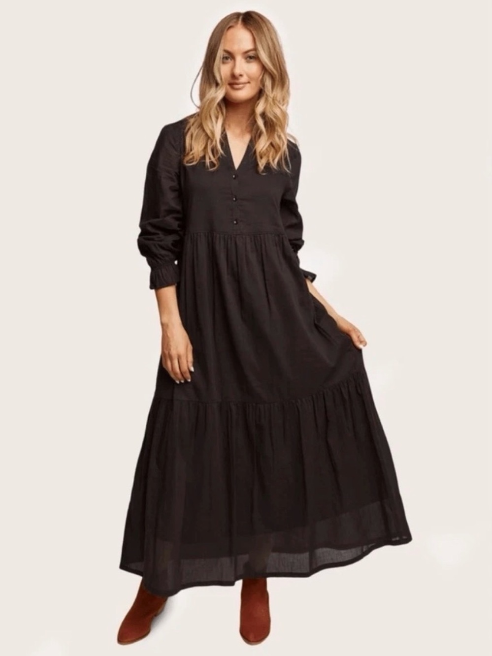 Able Jane Black Maxi Dress